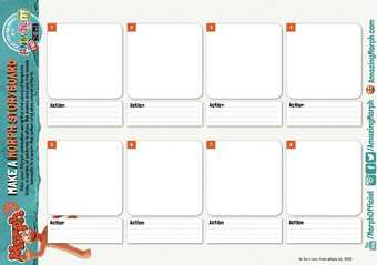 Tate Kids animator storyboard template sheet