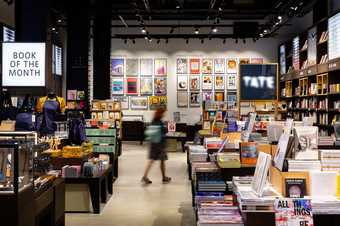 a person walks around the Tate shop